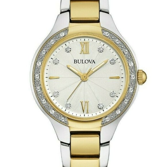 Bulova Diamond Quartz Two Tone 28mm Watch